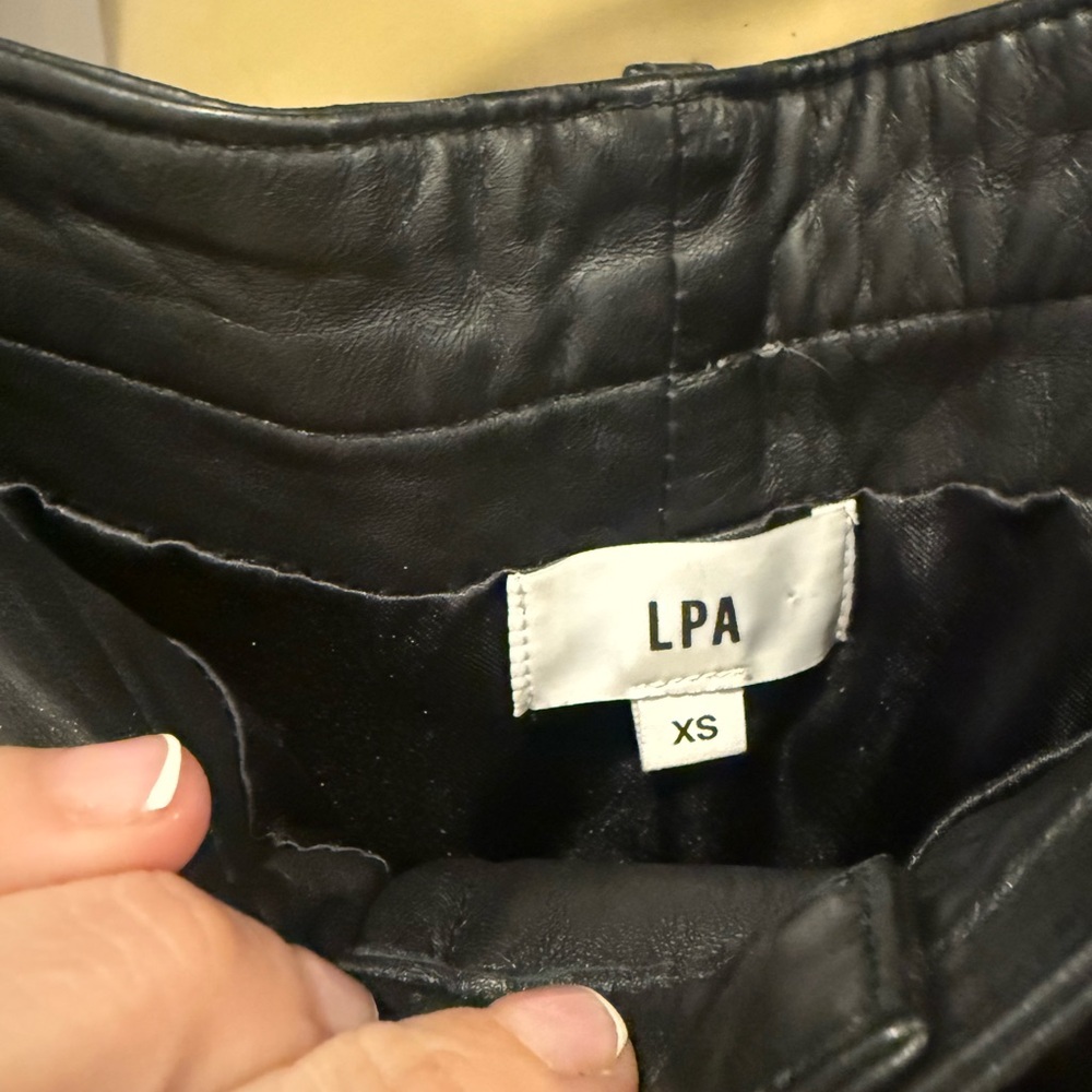 LPA Black Leather Zip Front Pant - Picture 4 of 6